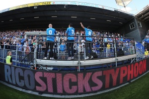 uitbreiding tribune Pec Zwolle met Rico, Sticks en Typhoon. beeld Martijn Kleingeerts